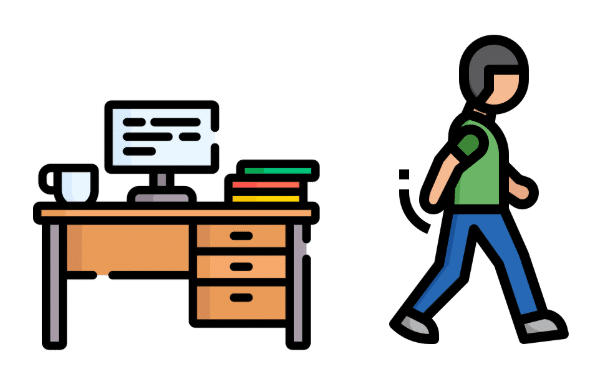 stop and walk away from your desk